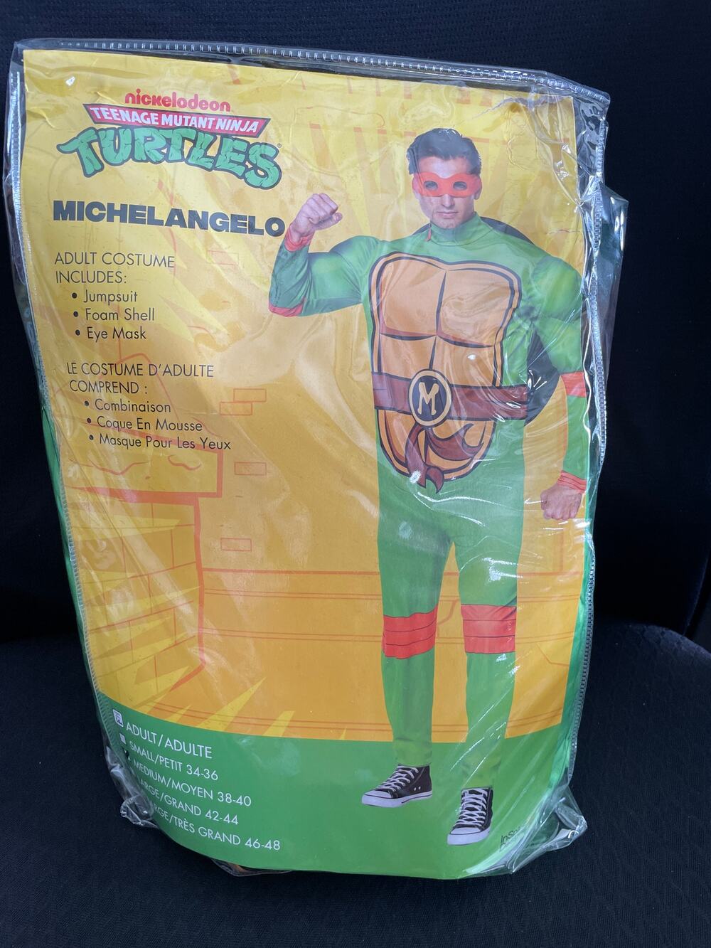 ADULT CLASSIC TEENAGE MUTANT NINJA TURTLES TMNT MICHELANGELO COSTUME NEW